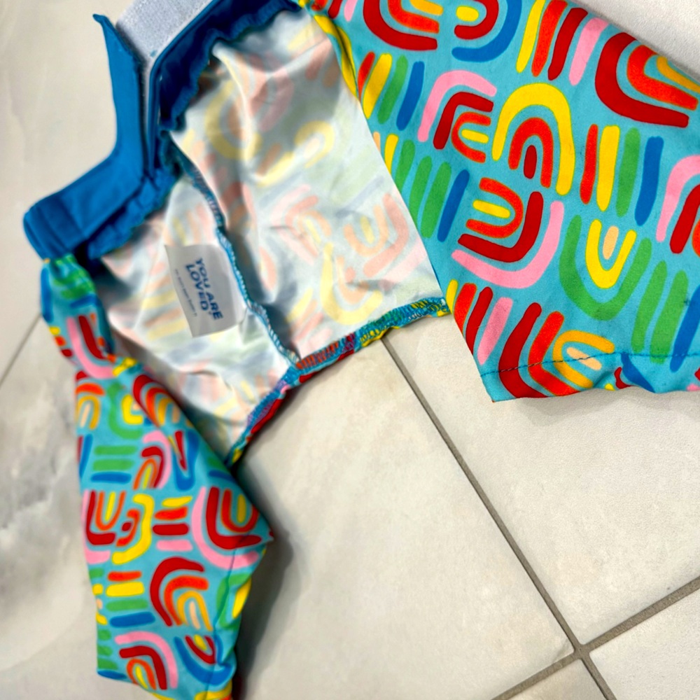 You Are Loved Brand Animal Apparel Rainbow Pride Swim Trunks for Small Dog/Cat - Picture 2 of 3